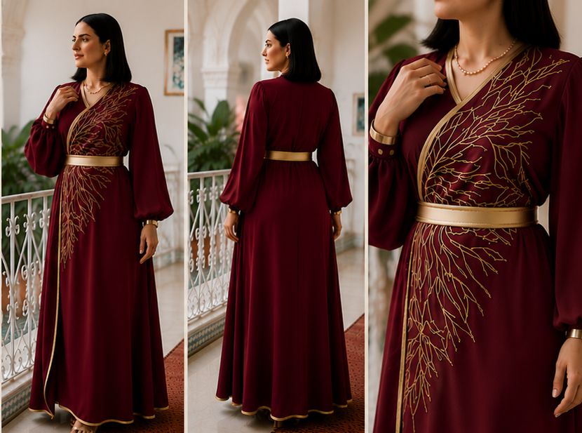 Caftan Racines d'Or en 6 couleurs