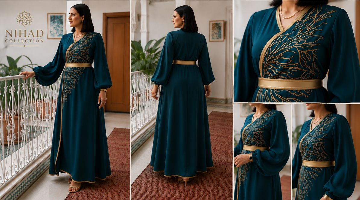 Caftan Racines d'Or en 6 couleurs